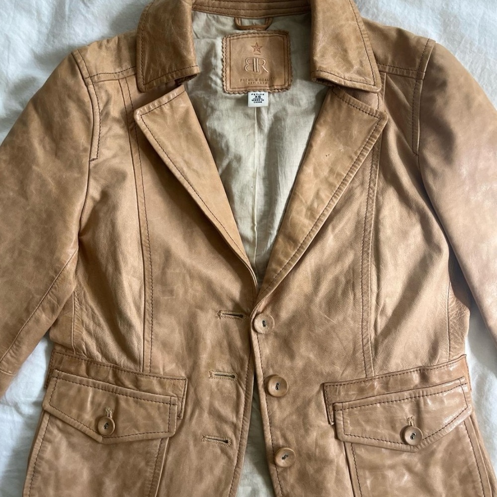 Banana Republic 100% Genuine Leather Blazer XS Petite